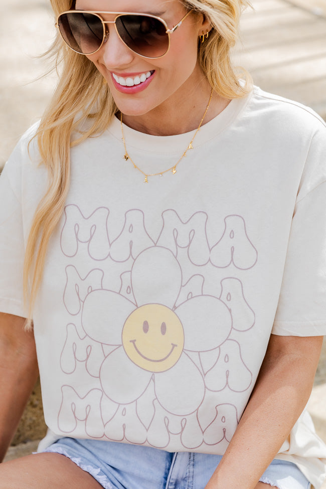 Retro Mama Daisy Ivory Graphic Tee - Image 4