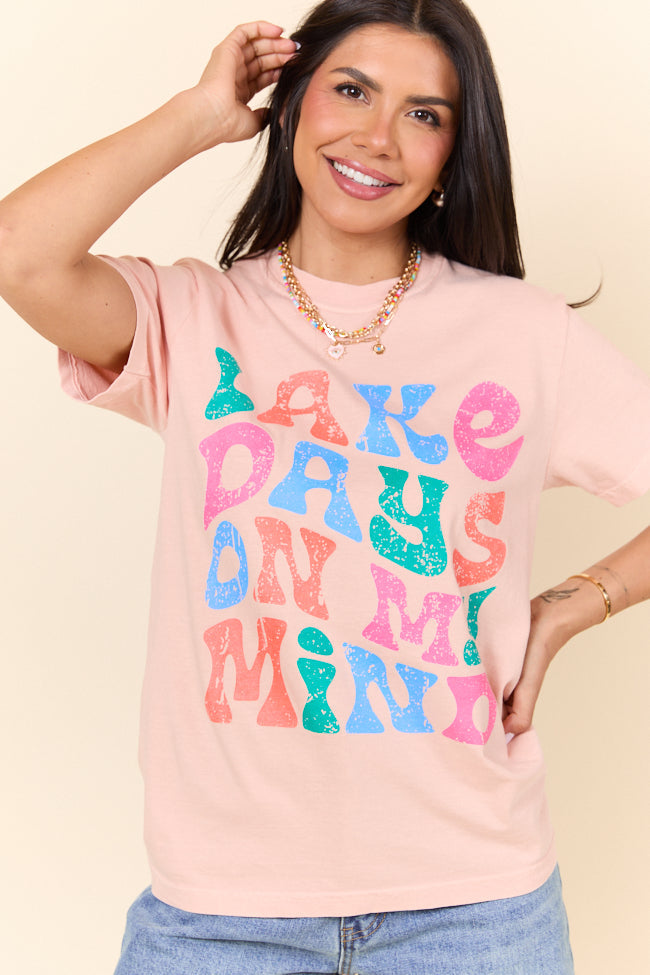 Lake Days On My Mind Orange Graphic Tee