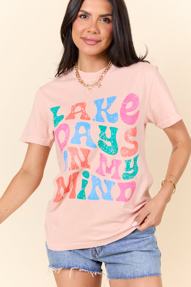 Lake Days On My Mind Orange Graphic Tee - Image 3