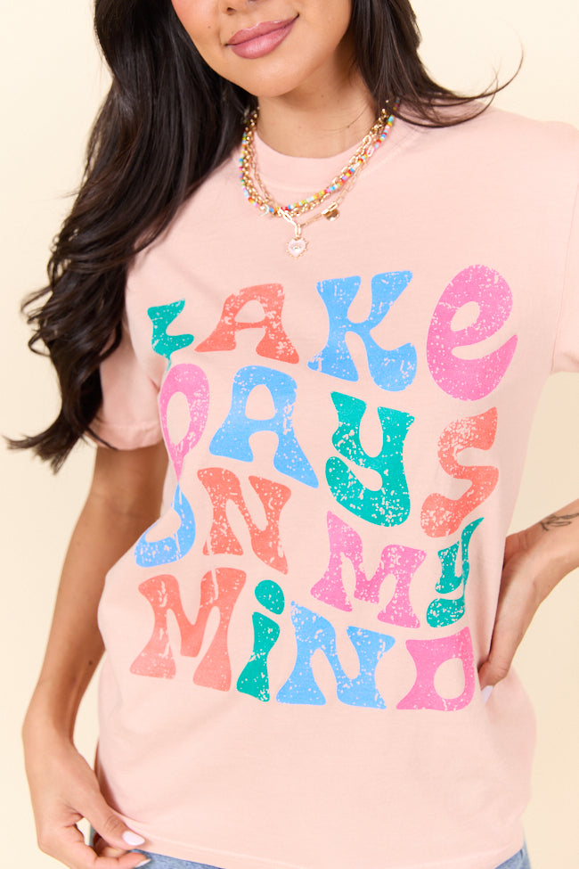 Lake Days On My Mind Orange Graphic Tee - Image 2