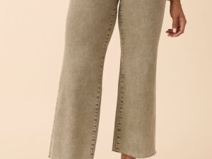 Malia Martini Green High Rise Wide Leg Jeans