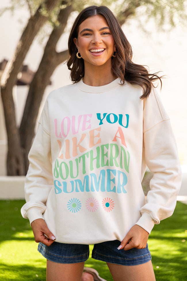 Love You Like A Southern Summer Cream Graphic Sweatshirt - Image 3