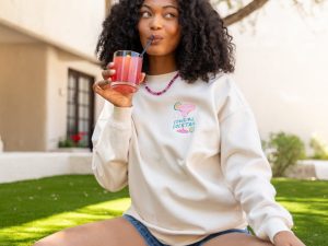 Cowgirl Cocktail Cream Graphic Sweatshirt
