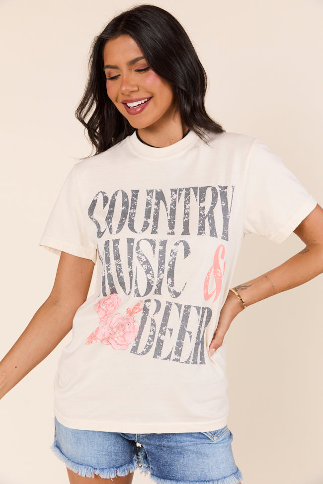 Country Music & Beer Ivory Graphic Tee - Image 3