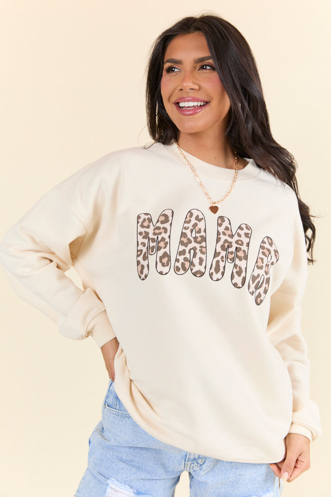Mama Leopard Cream Graphic Sweatshirt - Image 5