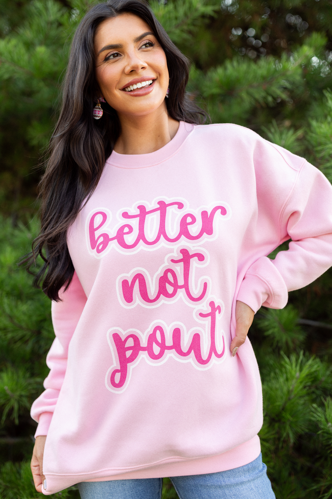 Better Not Pout Light Pink Graphic Sweatshirt - Image 3