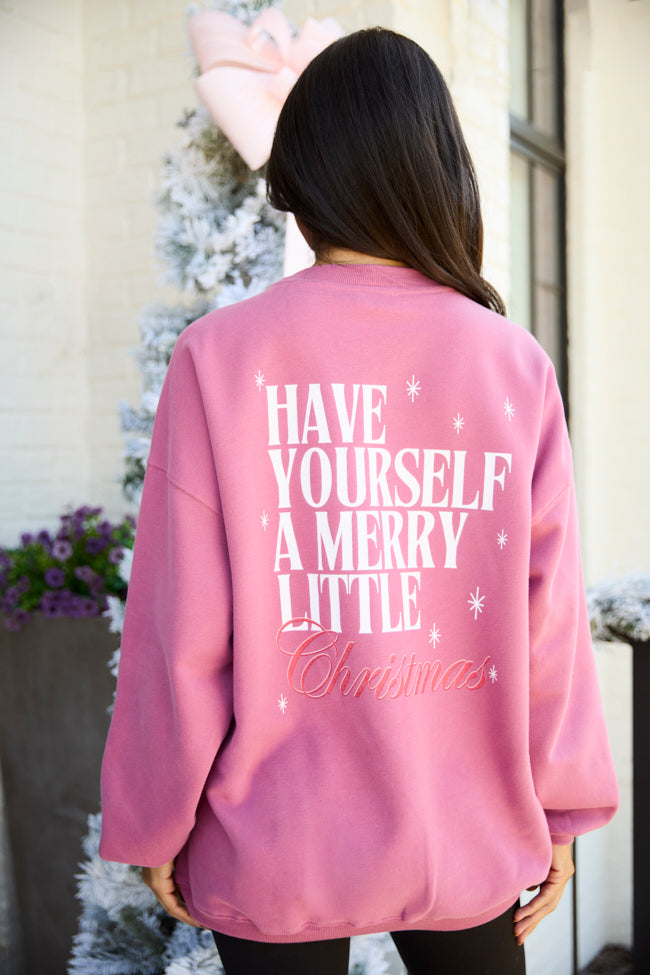 Have Yourself A Merry Little Christmas Rose Graphic Sweatshirt - Image 5