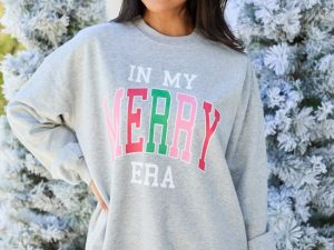 In My Merry Era Multi Color Light Grey Graphic Sweatshirt