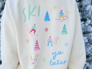 Ski Ya Later Cream Graphic Sweatshirt