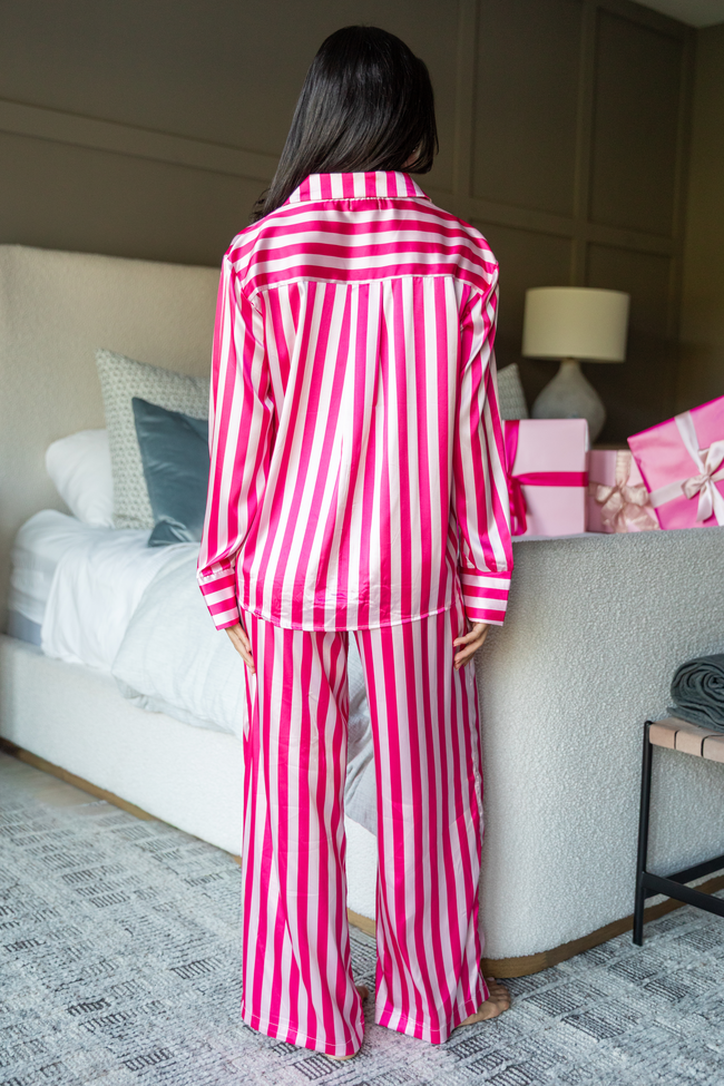 Thats Our Secret Striped Satin Pajama Set FINAL SALE - Image 4
