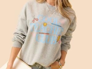 Cool Teacher Club Light Grey Graphic Sweatshirt