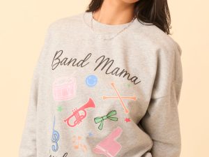 Band Mama Icons Light Grey Graphic Sweatshirt