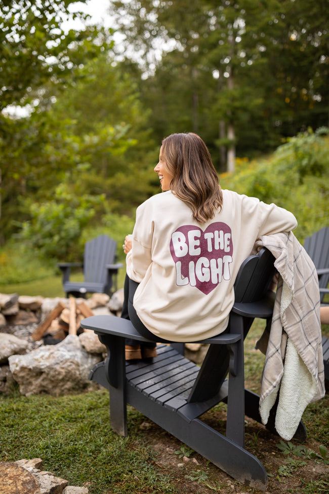 Be The Light Cream Graphic Sweatshirt Emily Fauver X Pink Lily