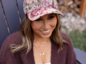 Burgundy Tapestry Baseball Hat Emily Fauver X Pink Lily