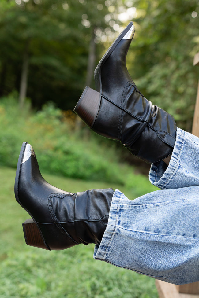 Heather Black Slouch Boots Emily Fauver X Pink Lily