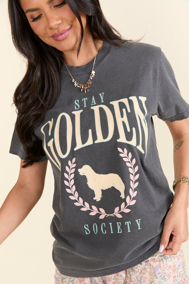 Stay Golden Society Dark Grey Graphic Tee - Image 2