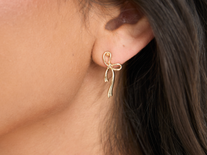 Lacee Gold Bow Earrings