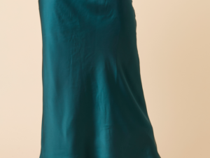 Gwendlyn Emerald Satin Maxi Skirt