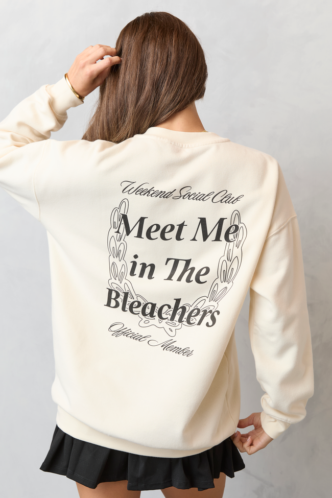 Meet Me In The Bleachers Volleyball Cream Sweatshirt - Image 2
