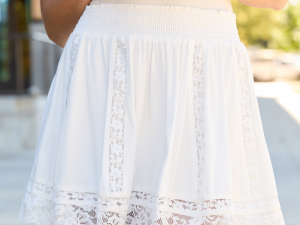 Drew White Lace Inset Skort