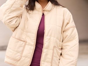 Maggie Beige Quilted Jacket
