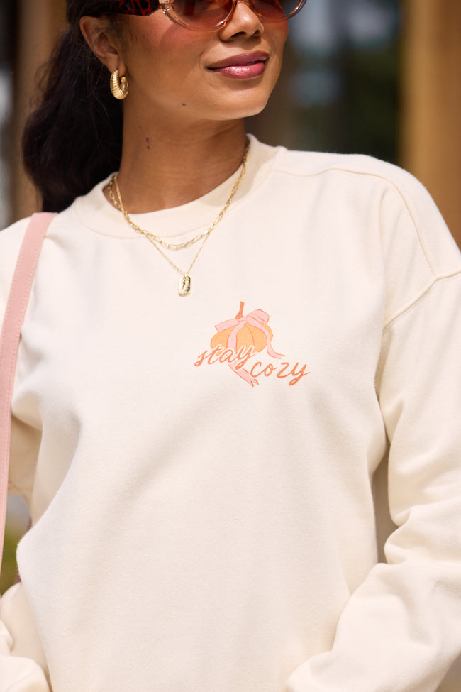 Cozy Season Cream Graphic Sweatshirt - Image 3