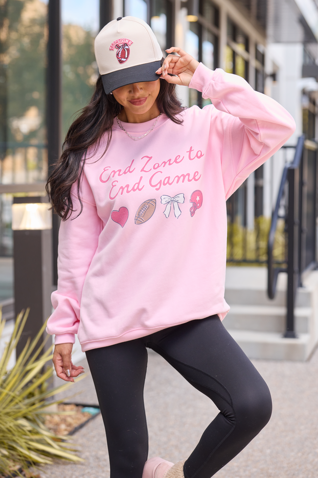 End Zone To End Game Light Pink Graphic Sweatshirt - Image 4