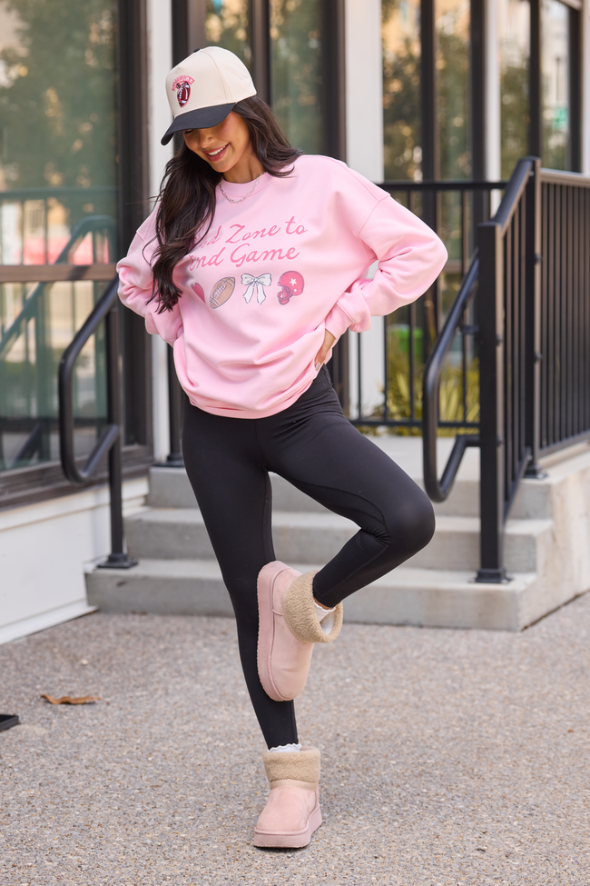 End Zone To End Game Light Pink Graphic Sweatshirt - Image 3