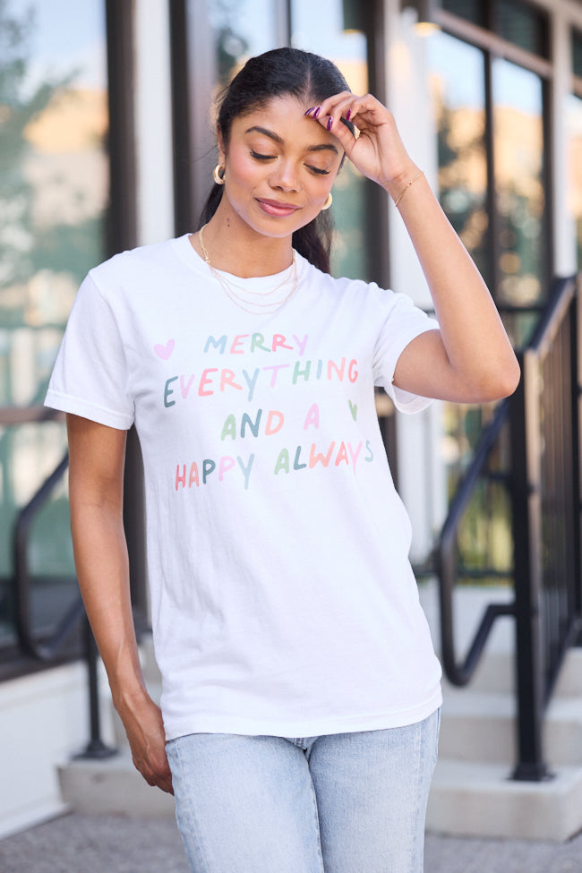 Merry Everything White Graphic Tee - Image 5