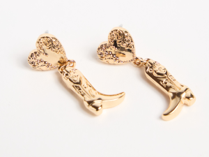 Luca Gold Cowboy Boot Earrings