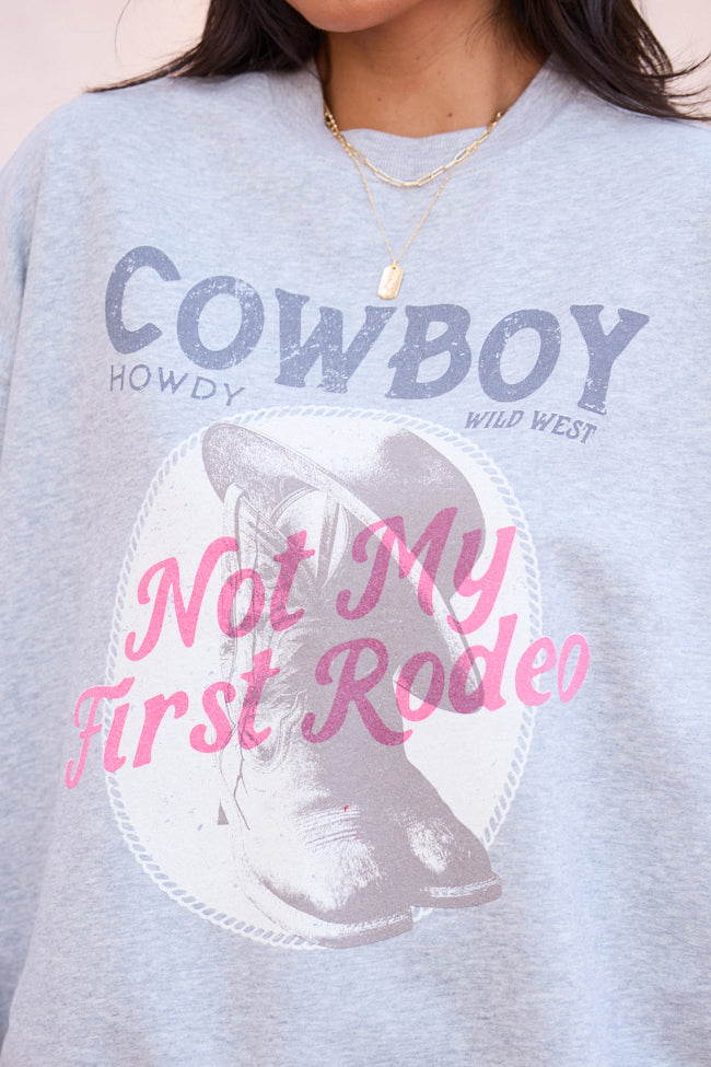 Not My First Rodeo Light Grey Graphic Sweatshirt - Image 2