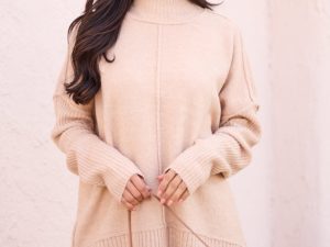 Billie Beige Turtleneck Sweater