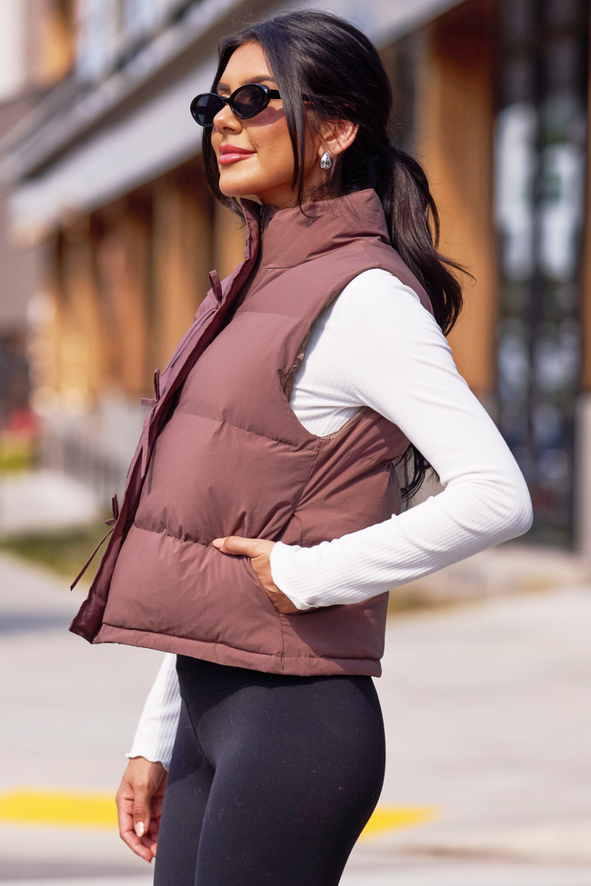 Liberty Brown Bow Puffer Vest - Image 3