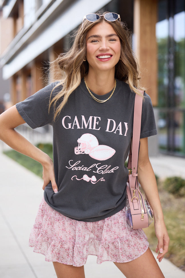 Game Day Social Club Dark Grey Graphic Tee