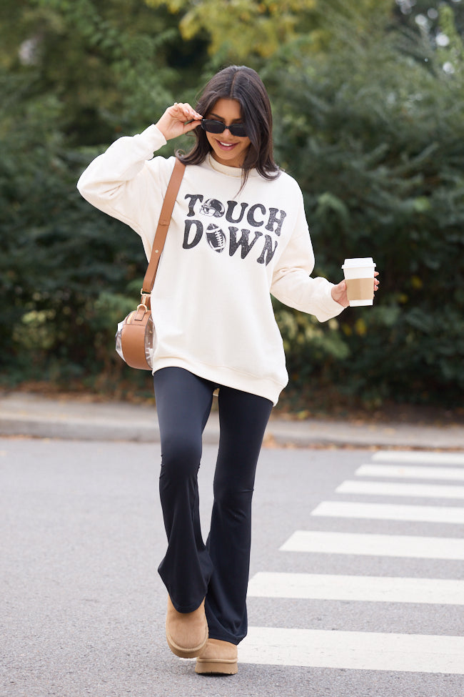 Touchdown Printed Cream Graphic Sweatshirt - Image 2