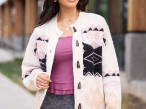 Bessie Fair Isle Toggle Button Cardigan