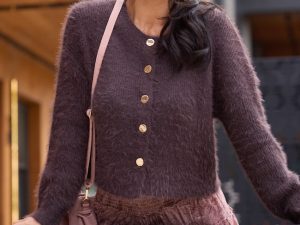 Teddy Brown Fuzzy Cardigan