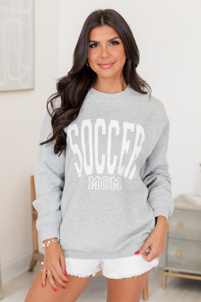 Soccer Mom Block Light Grey Graphic Sweatshirt - Image 2