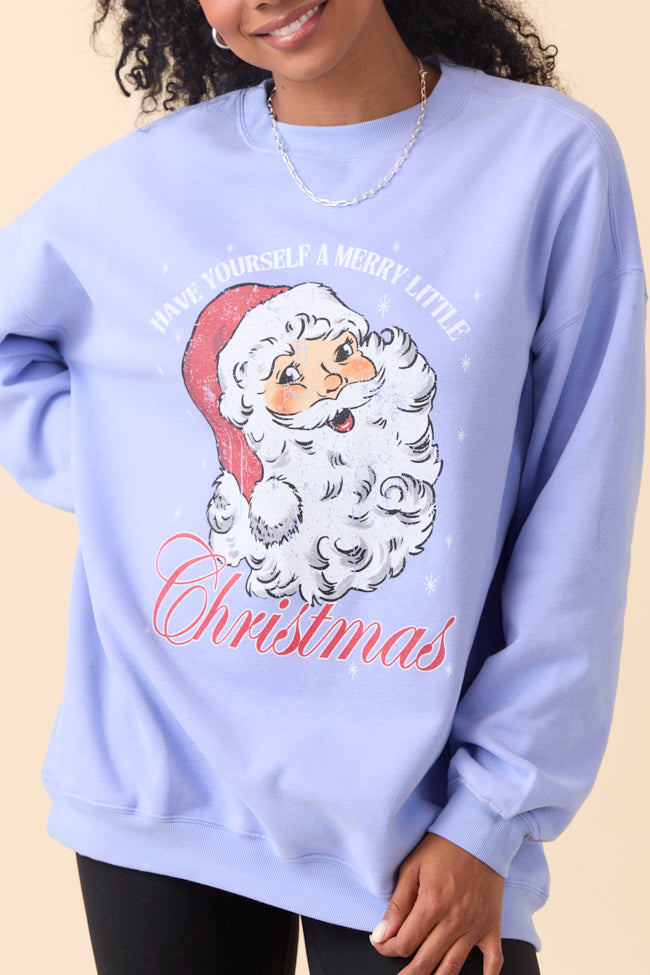 Vintage Santa Periwinkle Graphic Sweatshirt - Image 2