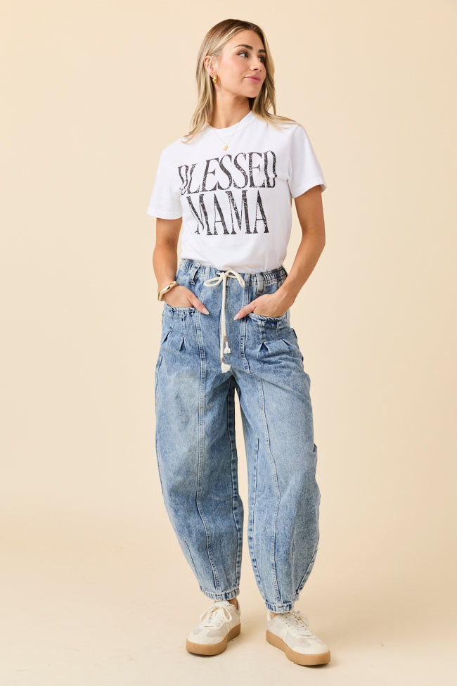 Blessed Mama White Graphic Tee Emily Fauver X Pink Lily - Image 5
