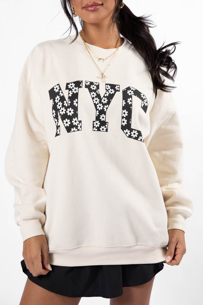 NYC Daisy Cream Graphic Sweatshirt - Image 2