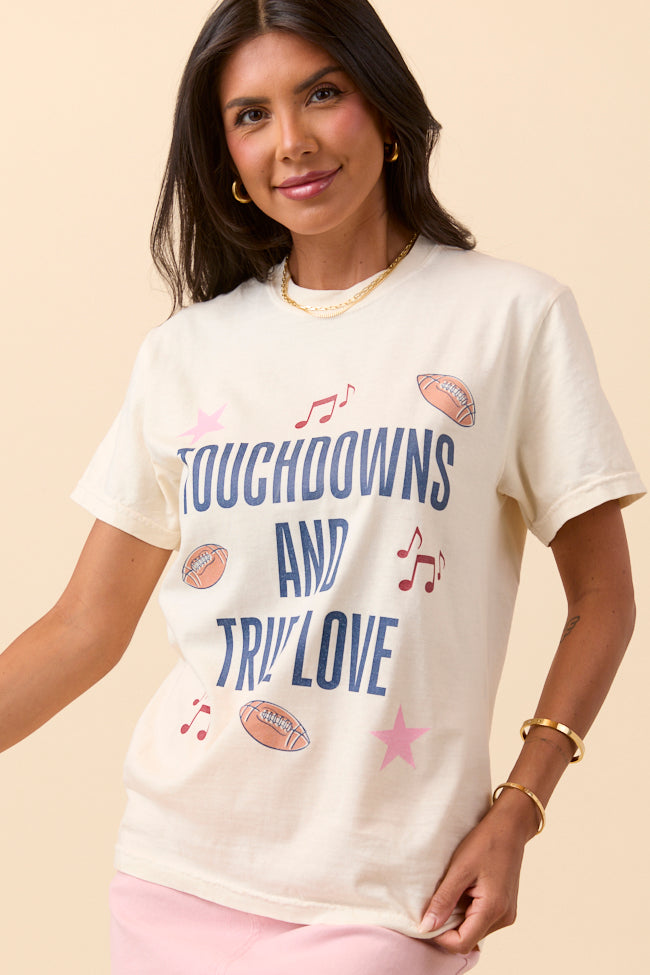 Touch Downs And True Love Ivory Graphic Tee - Image 3