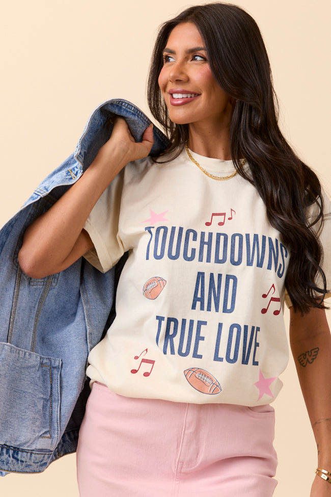 Touch Downs And True Love Ivory Graphic Tee