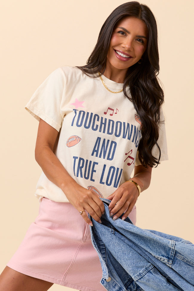 Touch Downs And True Love Ivory Graphic Tee - Image 4