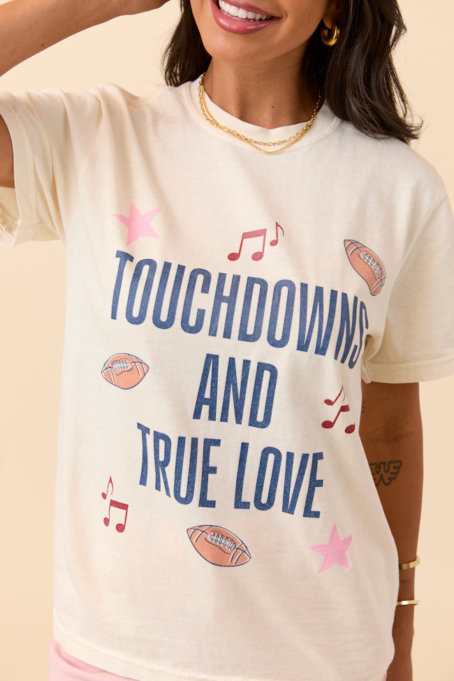 Touch Downs And True Love Ivory Graphic Tee - Image 2