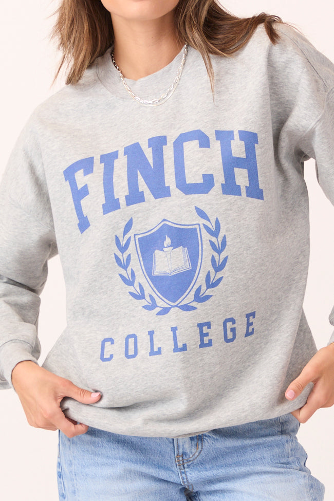 Finch College Light Grey Graphic Sweatshirt - Image 2