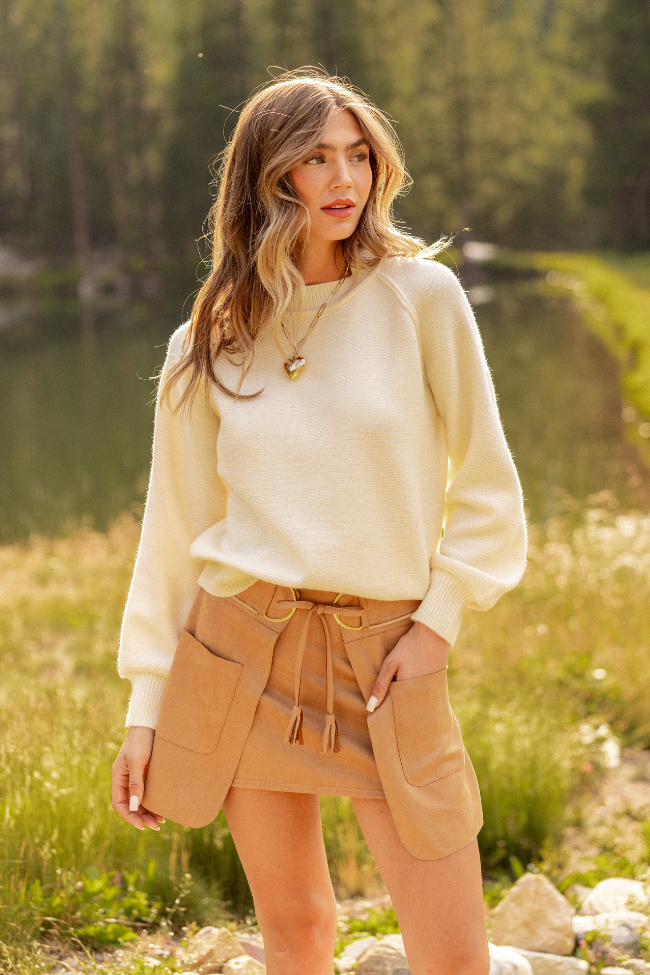 Alina Brown Suede Skirt - Image 2