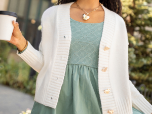 Marina Sage Eyelet Mini Dress